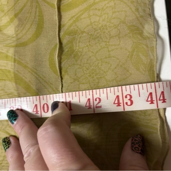 J. Jill Gold Emy Crepe Silk Printed Linen Lined Midi Dress Romantic Size 18 - Picture 5 of 7